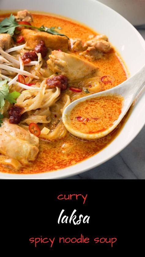 laksa noodle soup - spicy malaysian curry coconut soup - glebe kitchen Asian Noodle Soups, Laksa Curry, Spicy Noodle Soup, Laksa Soup, Soup Curry, Curry Soup Recipes, Malaysian Curry, Soup Spicy, Curry Laksa