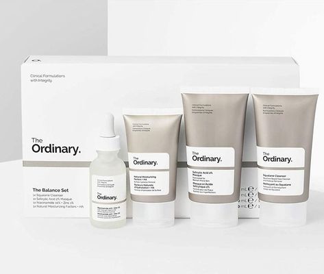 The Ordinary The Balance Set (4 Pcs: Squalance Cleanser + Salicylic Acid 2% Masque + Niacinamide 10% + Zinc 1% + Natural Moisturizing Factors + HA) Balances the look of visible shine, Reduces the look of enlarged pores, Reduces the look of textural irregularities, Enhances skin radiance Squalane Cleanser, Target Makeup, Cosmetic Sets, Enlarged Pores, Skin Radiance, The Balance, Skincare Set, Salicylic Acid, Facial Cleanser