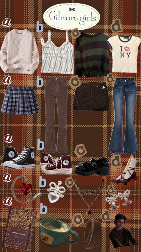 make an outfit gilmore girls #team jess Modern Rory Gilmore Outfits, Gilmore Girls Aesthetic Outfits, Rory Gilmore Aesthetic Outfits, Nerdy Girl Outfits, Gilmore Girls Style, Rory Gilmore Outfits, Team Jess, Gilmore Girls Fashion, Gilmore Girls Outfits