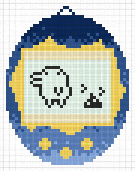 Alpha pattern #152532 | BraceletBook Tamagotchi Alpha Pattern, Tamagotchi Cross Stitch, Cute Alpha Patterns, Tamagotchi Connection, Cross Stitch Crochet, Cross Stitch Beginner, Keychain Pattern, Stitch Witchery, Graph Crochet