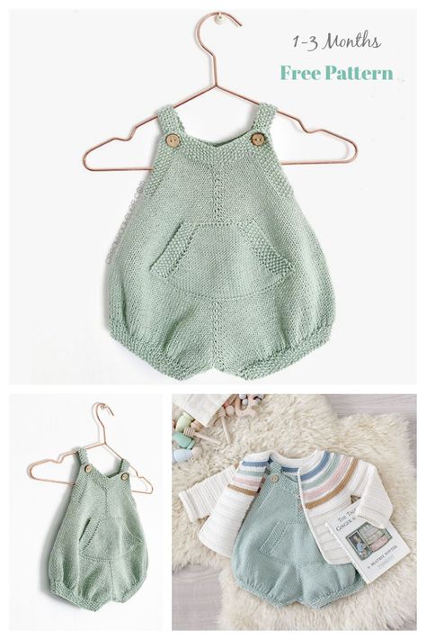 Pickles Romper Free Knitting Pattern Infant Romper Pattern Free, Knit Newborn Outfits Free Pattern, Knitting For Newborns, Knit Baby Romper Pattern Free, Knitted Baby Clothes Free Patterns, Newborn Knitting Patterns Free, Knit Baby Patterns, Petite Knits, Free Baby Knitting Patterns Newborns