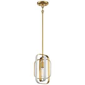 Aureum 7"W Honey Gold and White Open Cage Mini Pendant Light Bathroom Chandeliers, Bathroom Chandelier, Gold Pendant Lighting, Designer Shades, Arteriors Home, California Map, Selling Design, Kitchen Pendants, Lighting Lamps