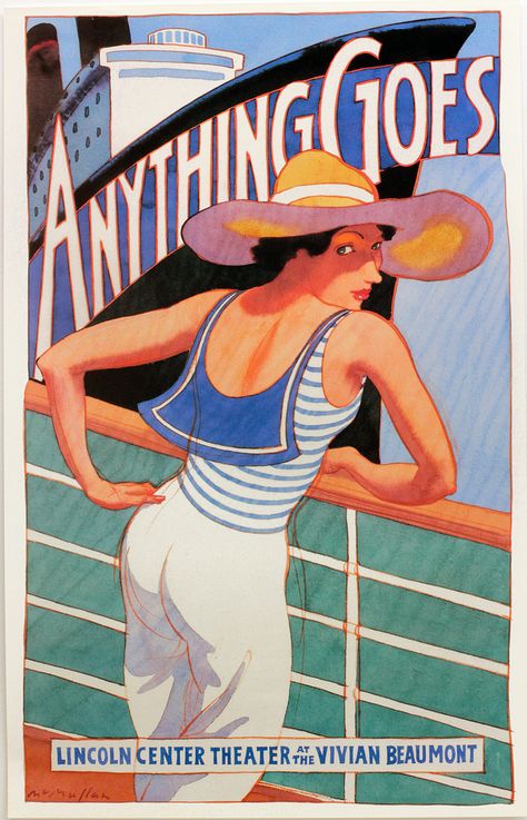 Anything Goes Poster ~ James McMullan | by Art of the poster Broadway Poster, Cole Porter, Broadway Posters, Play Poster, Patti Lupone, Theatre Poster, Royal Ballet, Lincoln Center, Stage Play