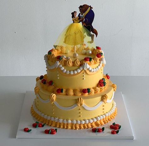 Beauty And The Beast Cakes, Belle Birthday Cake, Beauty And The Beast Cake Birthdays, Beauty And The Beast Cake, Belle Cake, Disney Princess Cake, Disney Birthday Cakes, Cake Cafe, Minnie Cake