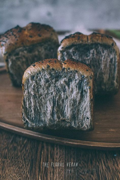 Black Sesame Buns, Matcha Sourdough Bread, Vegan Brioche Bread, Vegan Sourdough Brioche, Black Sesame Bread, Sourdough Chocolate Brioche, Brioche Dough, Vegan Bread Recipe, Brioche Recipe