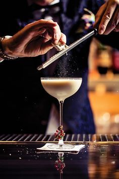 30 Decadent Holiday Cocktails - Imbibe Magazine Italian Candy, Dairy Free Egg Nog, Vegas Bars, Festive Holiday Cocktails, Cocktail Images, Boulevardier, Ginger Liqueur, Cocktail Photography, Strawberry Wine