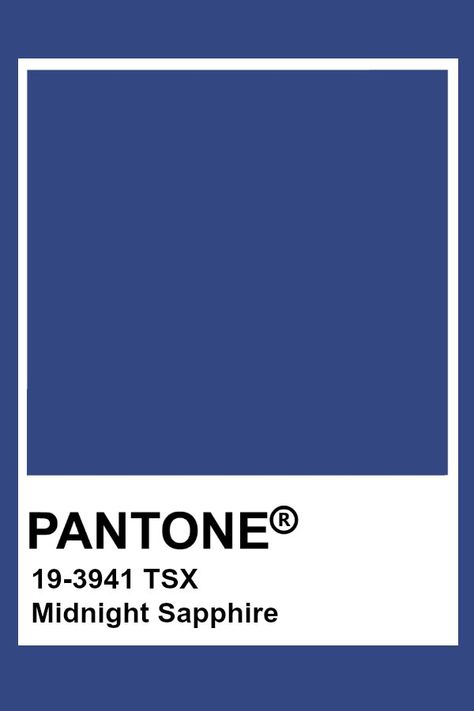 Pantone Midnight Sapphire #pantone #color #blue Pantone Swatches Blue, Saphire Blue Colour, Midnight Blue Pantone, Sapphire Blue Color Palette, Blue Colour Pantone, Blue Pantone Shades, Blue Pantone Palette, Indigo Pantone, Pantone Blue Shades