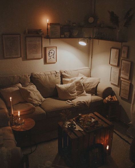 Daily Interior’s Instagram post: “How cozy is this?! 😍 Credit: @co.nfused . . . . . #livingroominterior #livingroomstyle #livingroomideas #livingroomgoals #livingroomdecor…” Dark Academia Apartment Aesthetic, Dark Academia Living Room, Room Aesthetic Dark, Dark Academia Room Ideas, Dark Academia Interior, Hygge Living Room, Apartment Lounge, Dark Academia Decor, Aesthetic Living Room