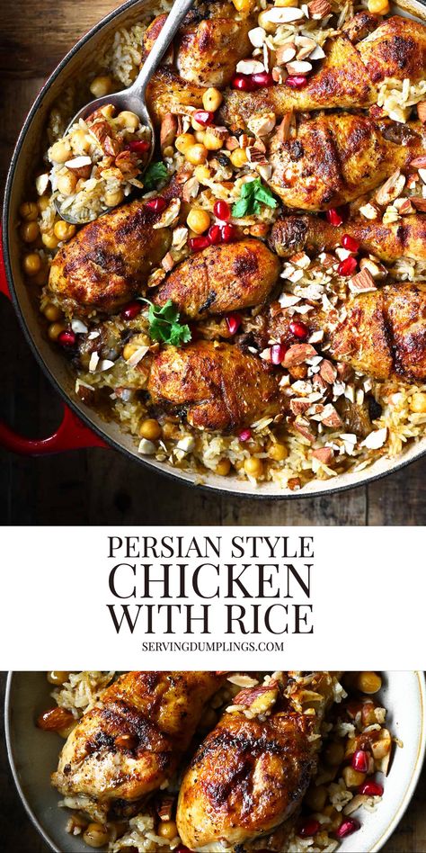 Persian Food Iranian Cuisine, Persian Chicken, Iranian Recipes, Iranian Cuisine, Chicken With Rice, Middle East Recipes, Persian Cuisine, Chicken Drumstick Recipes, Drumstick Recipes