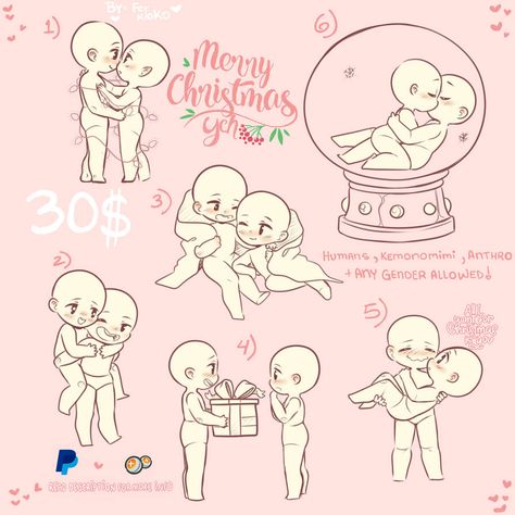 Christmas Chibi, Christmas Sketch, Christmas Poses, Chibi Body, Sketch Poses, Body Base Drawing, Art Basics, Cute Doodles Drawings, Chibi Drawings