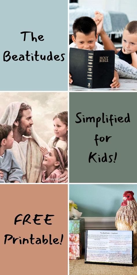 lesson for teaching your kids about the beatitudes in simplified words with an included free printable Beatitudes Bible Journaling, Beatitudes For Kids Free Printable, Beattitudes Lesson For Kids, Sermon On The Mount Craft For Kids, The Beatitudes For Kids, Beatitudes Printable, Beattitudes For Kids, Beatitudes For Kids, Jesus 2024