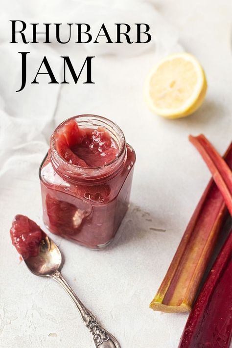 Rhubarb Jam Recipes, Rhubarb Desserts, Jam Recipes Homemade, Rhubarb Jam, Jam And Jelly, Rhubarb Recipes, Jelly Recipes, Homemade Jam, Jams & Jellies