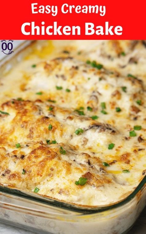 63 of the BEST Baked Chicken Breast Recipes - Six Sisters' Stuff Creamy Chicken Breast Recipes, Creamy Chicken Bake, Chicken Bake Recipe, Easy Creamy Chicken, Creamy Chicken Recipes, Recipes Skillet, Baked Chicken Recipes Easy, Chicken Breast Recipes Baked, Bake Chicken