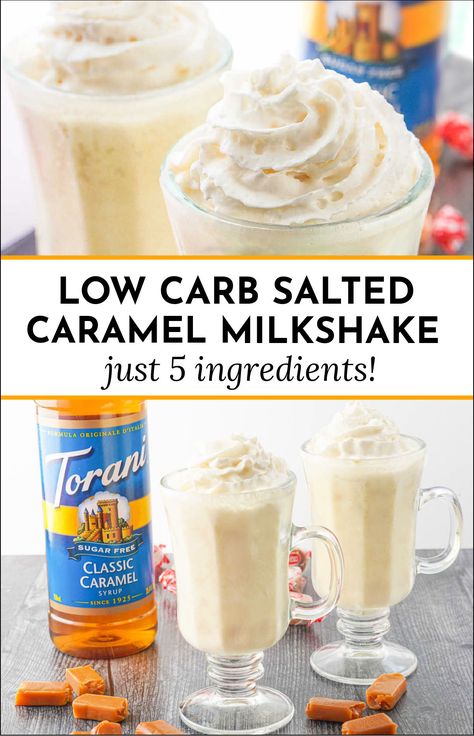 Keto Milkshake Recipe, Salted Caramel Milkshake, Caramel Milkshake, Keto Milkshake, Low Carb Shakes, Keto Shakes, Keto Smoothie Recipes, Low Carb Drinks, Milkshake Recipe