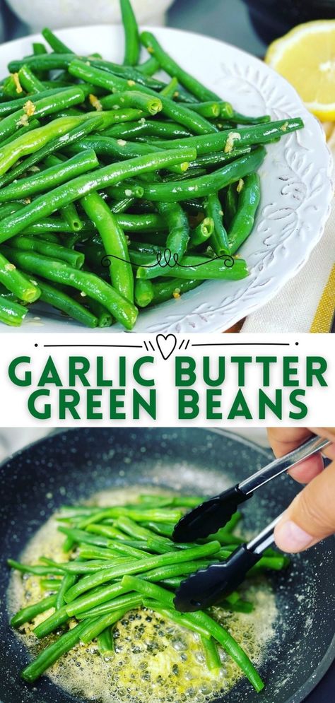 Garlic Butter Green Beans, Butter Green Beans, Fresh Green Bean Recipes, Garlic Green Bean Recipes, Garlicky Green Beans, Seasoned Green Beans, Green Beans Side, Cooking Fresh Green Beans, Dinners Healthy