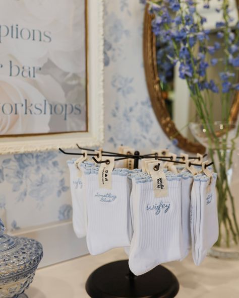 Something Blue collection is here! Find us in-store at @themomentintime_ or shop it online exclusively on Etsy🩵 #SomethingBlue #BlissfulSocks #etsy Non Traditional Wedding Getting Ready Outfits, Day Of Wedding Bridesmaid Gifts, Something Old New Borrowed And Blue, Something Blue Before I Do, Wedding Day Bridesmaid Gifts, Bridesmaid Socks, Light Blue Embroidery, Something Blue Bridal, Embroidered Socks