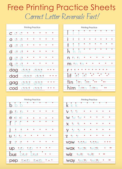 Printing Practice Sheets, Free Handwriting Worksheets, Number Writing Practice, Teaching Handwriting, Letter Reversals, Handwriting Sheets, Writing Practice Sheets, Handwriting Activities, Handwriting Practice Sheets