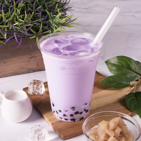 Taro Smoothie, Taro Powder, Green Juice Powder, Taro Bubble Tea, Boba Bubble Tea, Non Dairy Creamer, Blended Drinks, Tea Store, How To Make Smoothies