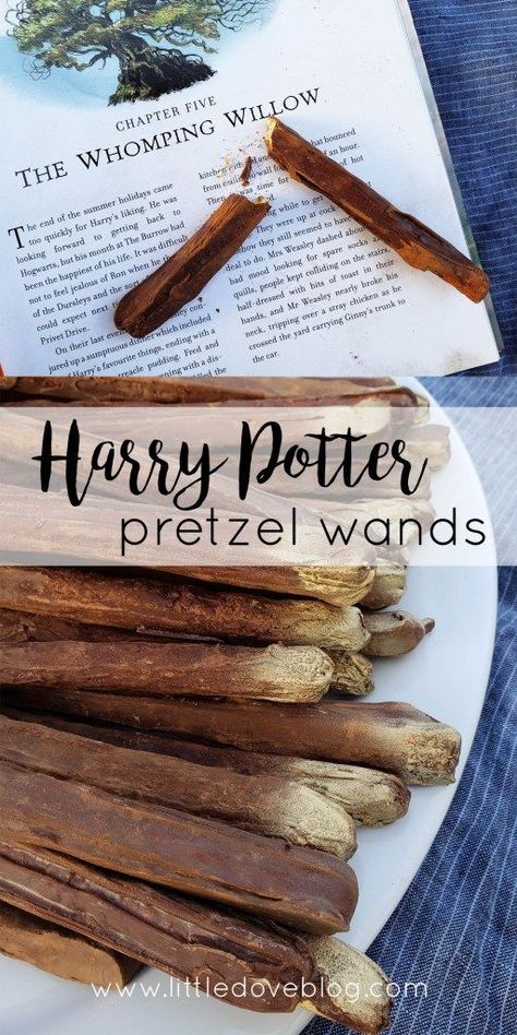 magical and edible Harry Potter wands #HarryPotter   #recipeideas  #magicwand Chocolate Dipped Pretzel Rods, Harry Potter Wands, Harry Potter Bday, Chocolate Covered Pretzel Rods, Harry Potter Theme Party, Harry Potter Food, Harry Potter Halloween, Pretzel Rods, Harry Potter Decor