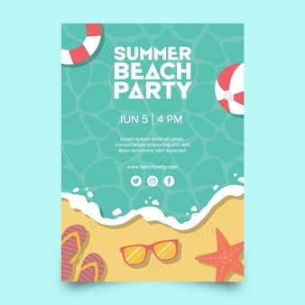 Free Vector | Swimming instagram posts Summer Party Poster, Poster Design Kids, Kids Branding Design, Minimalist Flyer, Swimming Posters, Mother Earth Art, Tropical Illustration, Summer Poster, Event Poster Design