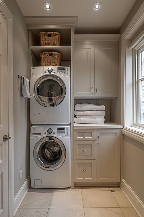 Infuse bohemian flair into your small laundry room with these eclectic design ideas! From vibrant colors to global accents, this guide will help you create a laundry space that is as free-spirited as you are. #BohemianFlair #SmallLaundryRoom #HomeDecor Second Floor Laundry Room Closet, Tony Laundry Room Ideas, Tower Washer And Dryer Laundry Room, Small Laundry Pantry, Laundry Room Design Stacked Washer Dryer, Pantry/laundry Room, Laundry Room With Toilet, Laundry Room Stacked Washer And Dryer, Laundry Powder Room Combo