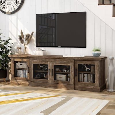 Mesh Doors, Oak Tv Stand, Tv Stand Decor, Rustic Tv Stand, Mesh Door, Tv Stand With Storage, Reclaimed Oak, Tv Stands And Entertainment Centers, Tv Console