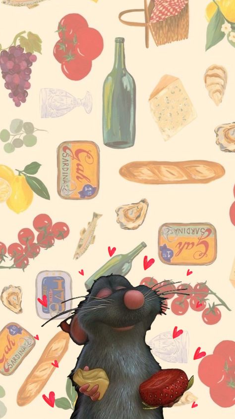 #ratatouille #ratatouillefilm #valentinesday #love #food #foodie #art #wallpaper #vibes #vintage #nature #disney Ratatouille Disney, Wallpaper Vibes, Cute Images For Wallpaper, Foodie Art, Disney Background, Disney Collage, Iphone Wallpaper Photos, Wallpaper Iphone Disney, Cute Simple Wallpapers