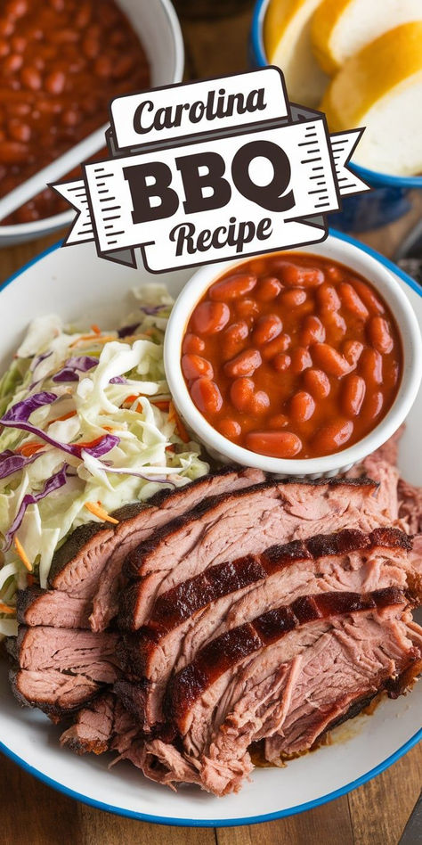 Experience the bold flavors of Carolina BBQ! Tender pulled pork smothered in a tangy vinegar and mustard-based sauce—a regional favorite that’s sure to impress. Carolina Bbq, Bbq Recipe, Bbq Dinner, Barbecue Pork, Bbq Recipes, Family Favorites, Pulled Pork, Easy Dinner Recipes, Easy Dinner