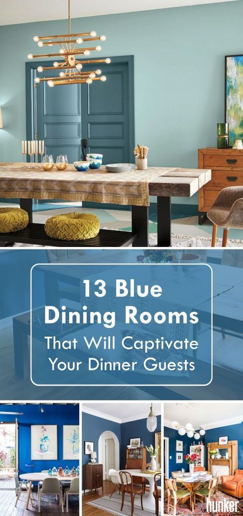 Blue Dining Room Paint, Blue Dining Rooms, Blue Dinning Room, Dark Blue Dining Room, Blue Dining Room Walls, Dining Room Teal, Blue Green Kitchen, Dining Room Navy, Dix Blue