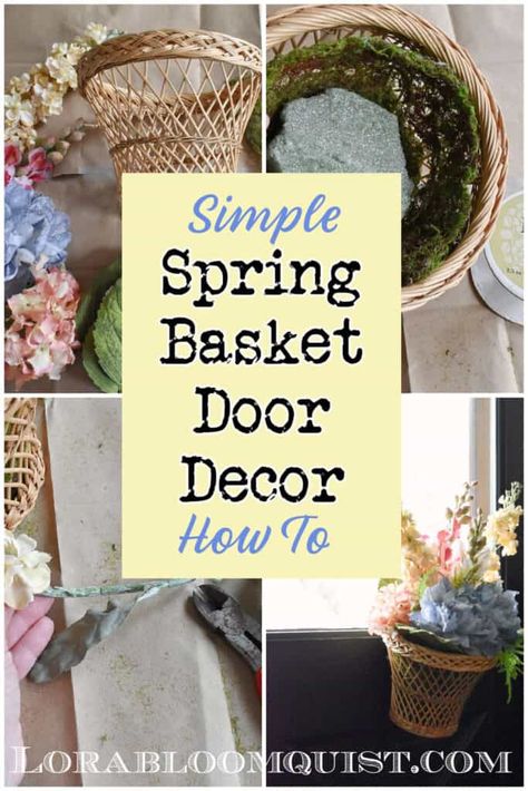 Spring Entryway, Entryway Decorating, Basket Arrangement, Large Wicker Basket, Hydrangea Leaves, Spring Basket, Spring Decor Diy, Tall Flowers, Floral Baskets