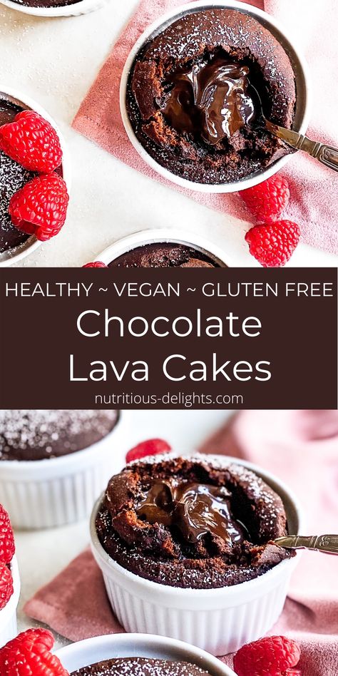 Gluten Free Dairy Free Lava Cake, Vegan Gluten Free Lava Cake, Gluten Free Chocolate Lava Cake, Gluten Free Molten Lava Cake, Vegan Molten Lava Cake, Vegan Chocolate Lava Cake, Vegan Chocolate Recipes Healthy, Vegan Lava Cake Recipe, Gluten Free Lava Cake Recipe