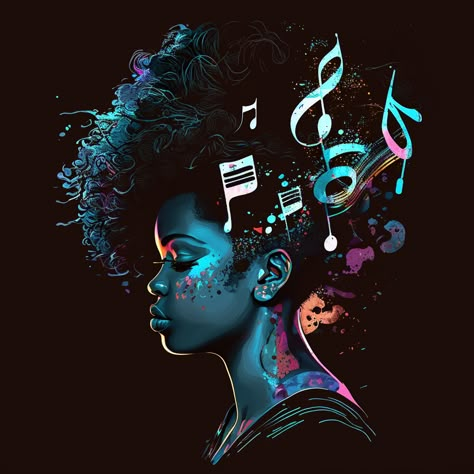 Black Art Music, Afrofuturism Art Black Women, Black Music Art, African Graffiti, Afro Music, African Portraits Art, Black Power Art, Afrofuturism Art, Africa Art Design