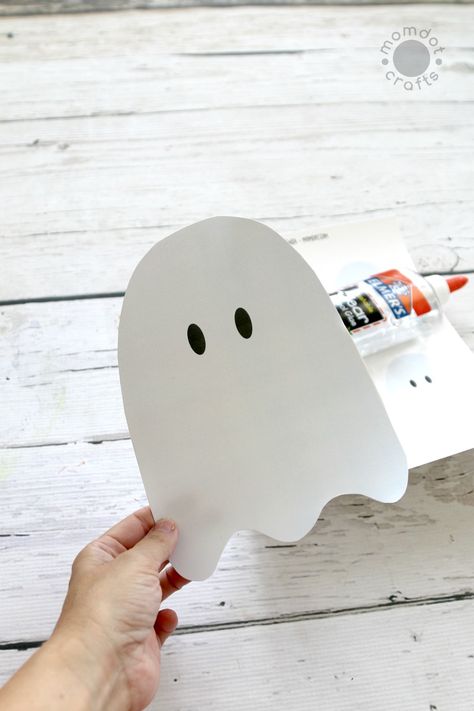 Free Ghost Template, Ghost Template Free Printable, Ghost Crafts Preschool, Cotton Ball Ghost, Halloween Bags Diy, Prek Halloween, Storybook Crafts, Cotton Ball Crafts, Halloween Ghost Craft