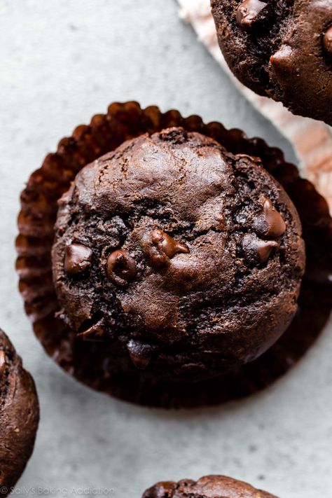 Choc Muffins, Triple Chocolate Muffins, Double Chocolate Chip Muffins, Chocolate Chip Muffin Recipe, Chocolate Muffin Recipe, Jumbo Muffins, Chocolate Muffin, Double Chocolate Muffins, Moist Muffins