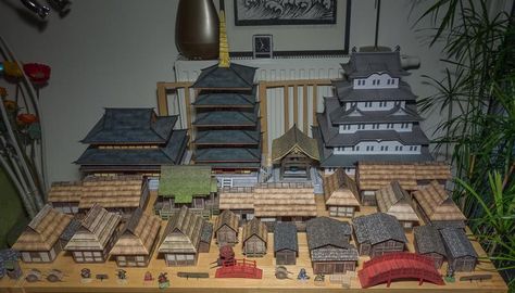 Japanese Village buildings - Page 5 - PaperModelers.com Japanese Village Layout, Feudal Japan Village, Village Layout, Village Buildings, Paper Buildings, Interior Textures, Japanese Buildings, Japanese Theme, Conan Exiles