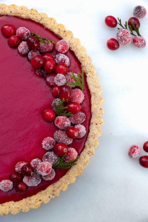 Cranberry Curd Tart Recipe, Cranberry Tartlets, Cranberry Tart Recipe, Cranberry Curd Tart, Hazelnut Shortbread, Cranberry Curd, Curd Tart, Cranberry Tart, Delicious Holiday Desserts