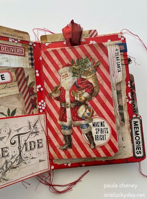 One Lucky Day: Christmas Memories Kit Christmas Journaling, Junk Journal Christmas, Christmas Journals, Christmas Embellishments, Christmas Photo Album, Christmas Mini Albums, Journal Christmas, Tim Holtz Crafts, Tim Holtz Christmas