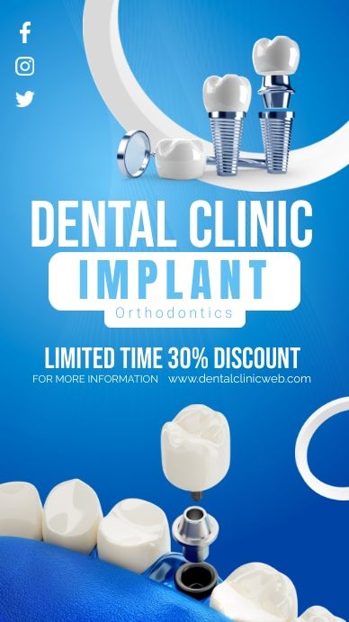 Implant Poster Design, Dental Clinic Ads, Dental Care Poster, Dentist Advertising, Offers Banner, Medical Ads, Dental Post, Dental Ads, Dentist Social Media