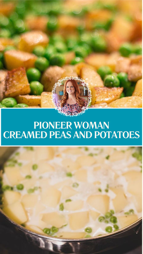 Pioneer Woman Creamed Peas And Potatoes Creamed Peas And Potatoes Pioneer Woman, Cream Peas And Potatoes Recipes, Cream Peas And Potatoes, Creamed Potatoes And Peas, Potatoes And Peas Recipe, Creamed Peas And Potatoes, Food Network Recipes Pioneer Woman, Duchess Potatoes, Creamy Peas