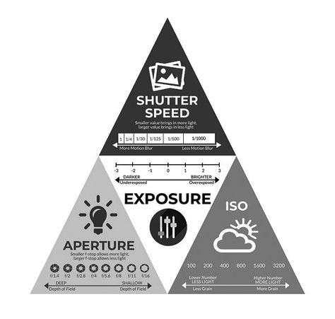 Aperture Cheat Sheet, Exposure Triangle, High Shutter Speed, Aperture And Shutter Speed, Slow Shutter Speed, Camera Shutter, Light Sensitivity, Slow Shutter, Motion Blur