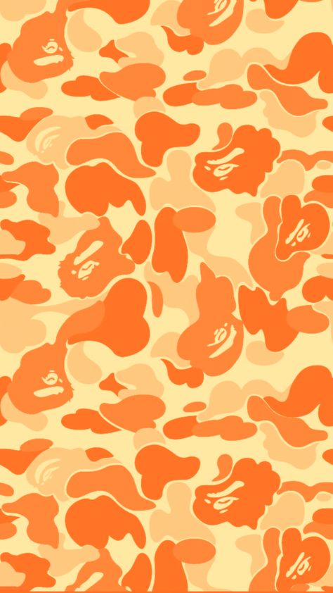 Orange Bape Wallpaper, Yellow Bape Wallpaper, Bape Prints, Hypebeast Artwork, Black Camo Wallpaper, Wallpaper Half And Half, Bape Rug, Bape Art, Bape Wallpaper