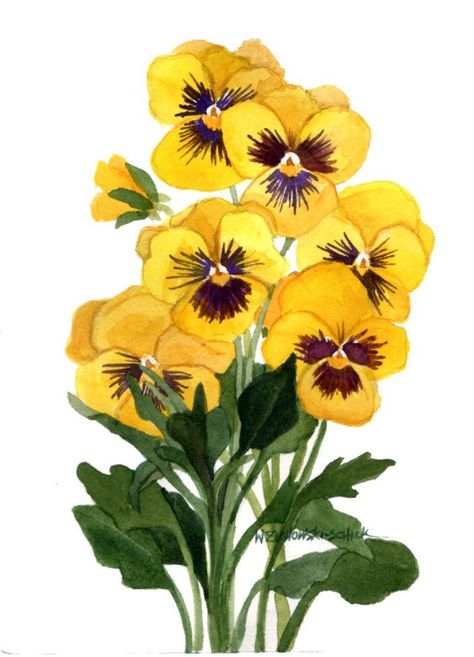 Yellow Pansies Original Watercolor Painting Reproduction by | Etsy Yellow Flowers Painting, Yellow Pansies, Beach Artwork, Learn Watercolor, Pansies Flowers, Blossoms Art, Unique Paintings, Painting Reproductions, Flower Images