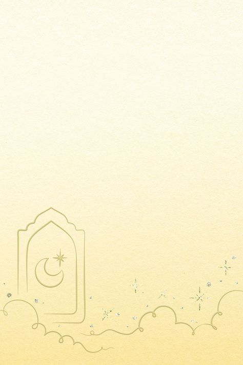 Ramadan yellow background psd with star and crescent moon | premium image by rawpixel.com / Aew Gold Clouds, Background Psd, Lovely Perfume, Ramadan Background, Psd Background, Framed Wallpaper, Blank Space, Ramadan Mubarak, Yellow Background