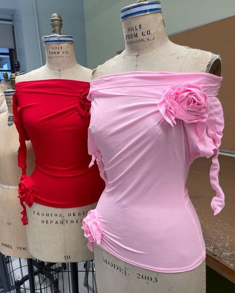 Skylar Rayne on Instagram: "order yourself roses this Valentine’s Day and wear them too! 🌹 love me not collection is all available now with an option to change the rosette color on the halter top only. all pictured colors, including an additional ivory, are live as choices for both tops. 🤍 order before it’s too late to ensure delivery prior to Valentine’s Day!" Dress With Roses On It, Rosette Top Outfit, Rosette Outfit, Rose Inspired Fashion, Rosette Fashion, Rosette Top, Rose Outfit, Rosette Dress, Halter Dresses