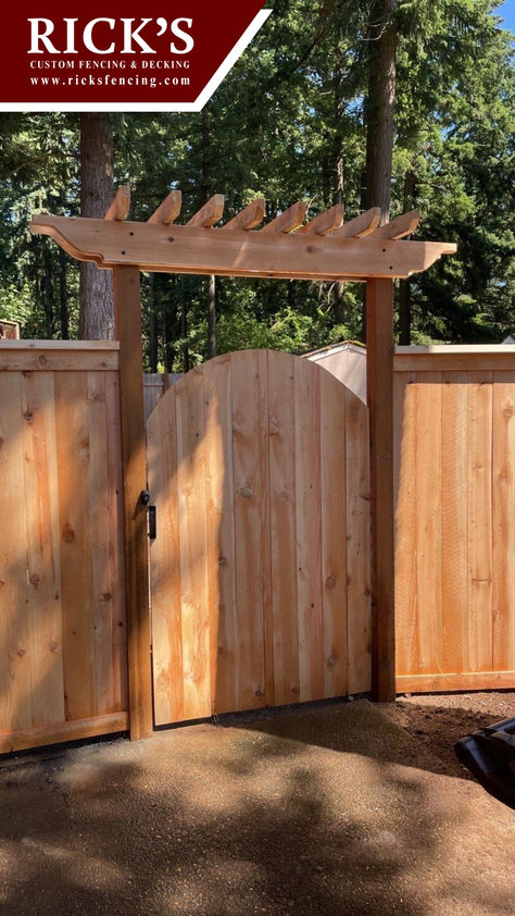 Transform your garden entrance into a stunning focal point with gate trellises! 🌿 Enhance your outdoor space with charm and elegance, while also providing support for climbing plants. Discover endless possibilities for adding beauty and functionality to your garden! Arbor Entrance, Yard Entrance, Arbor Trellis, Cedar Fencing, Port Orford Cedar, Arbors Trellis, Outdoor Paradise, Garden Arbor, Cedar Fence