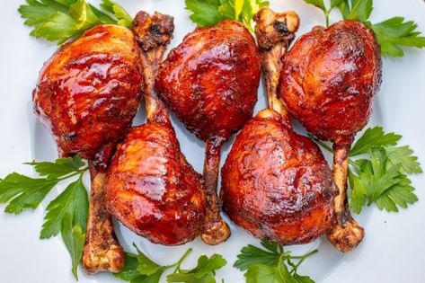 Candied Barbecue Chicken Drumstick Lollipops - Grilling 24x7 Bbq Chicken Lollipops, Drumstick Lollipops, Bbq Chicken Drumsticks, Dry Rub For Chicken, Bbq Dry Rub, Smoked Bbq, Bbq Sauce Chicken, Chicken Drumstick, Baked Chicken Drumsticks