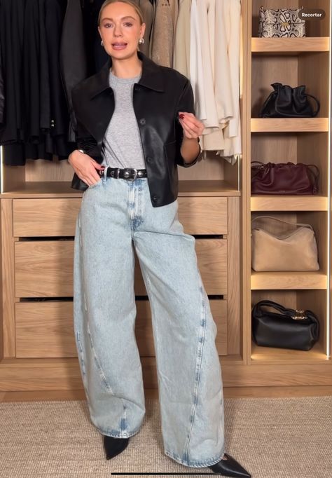 Balloon Jeans Outfit Street Style, Ballon Jeans Outfits, Balloon Jeans Outfit, Balloon Pants Outfit, Barrel Jeans Outfit, Balloon Jeans, Baggy Jeans Outfit, Barrel Jeans, Tomboy Chic