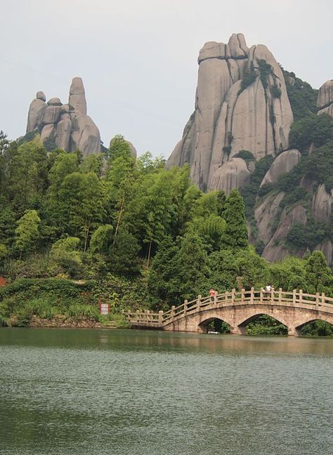 Mount Taimu, Fujian, China China Mountains, Fujian China, Korea Travel, Chinese Architecture, Guangzhou, Beijing, Monument Valley, Mount Rushmore, Hong Kong