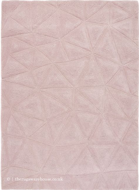 NEW: Trian Pink Rug, a soft pink geometric style modern wool area rug (2 sizes) https://www.therugswarehouse.co.uk/modern-rugs3/marellis-rugs/triang-pink-rug.html #TheRugsWarehouseLondon #OnlineShopping Triangle Rug, 3d Triangle, Pink Texture, Pink Carpet, Modern And Traditional Decor, Pink Rug, Main Colors, Wool Area Rugs, Baby Pink