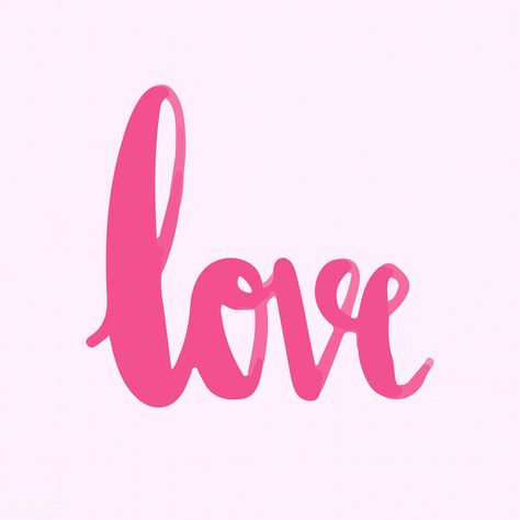 The word love typography vector | free image by rawpixel.com Love Typography, Lovecore Aesthetic, About Heart, 1st Birthday Photoshoot, Minimal Painting, The Word Love, Word Love, Retro Valentines, Heart Pictures